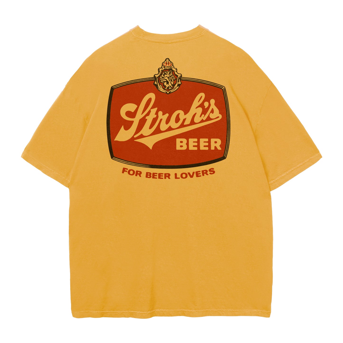 Gold shirt with Stroh's logo